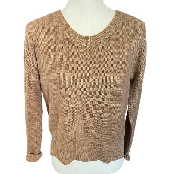 Banana Republic Heritage Womens Crew Neck Knit Sweater Long Sleeve Size XS Tan - Picture 1 of 7